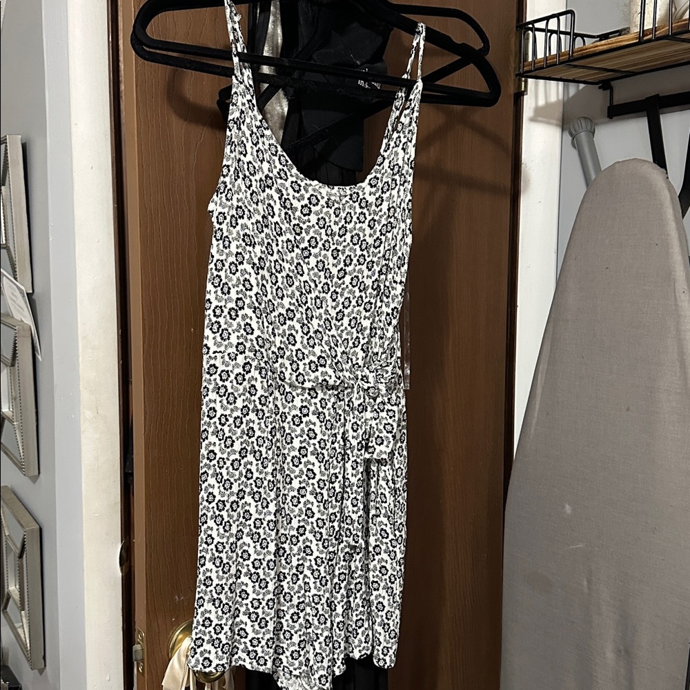 Black and White Floral Romper